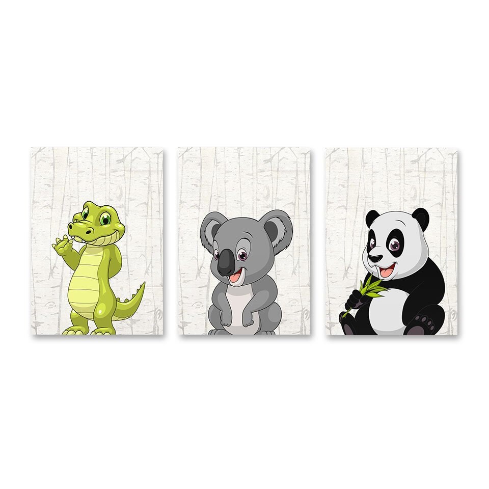 Print Pictures Etsy Crocodile, Art Animals Panda - Bear-wild Set-nursery Koala, Deco