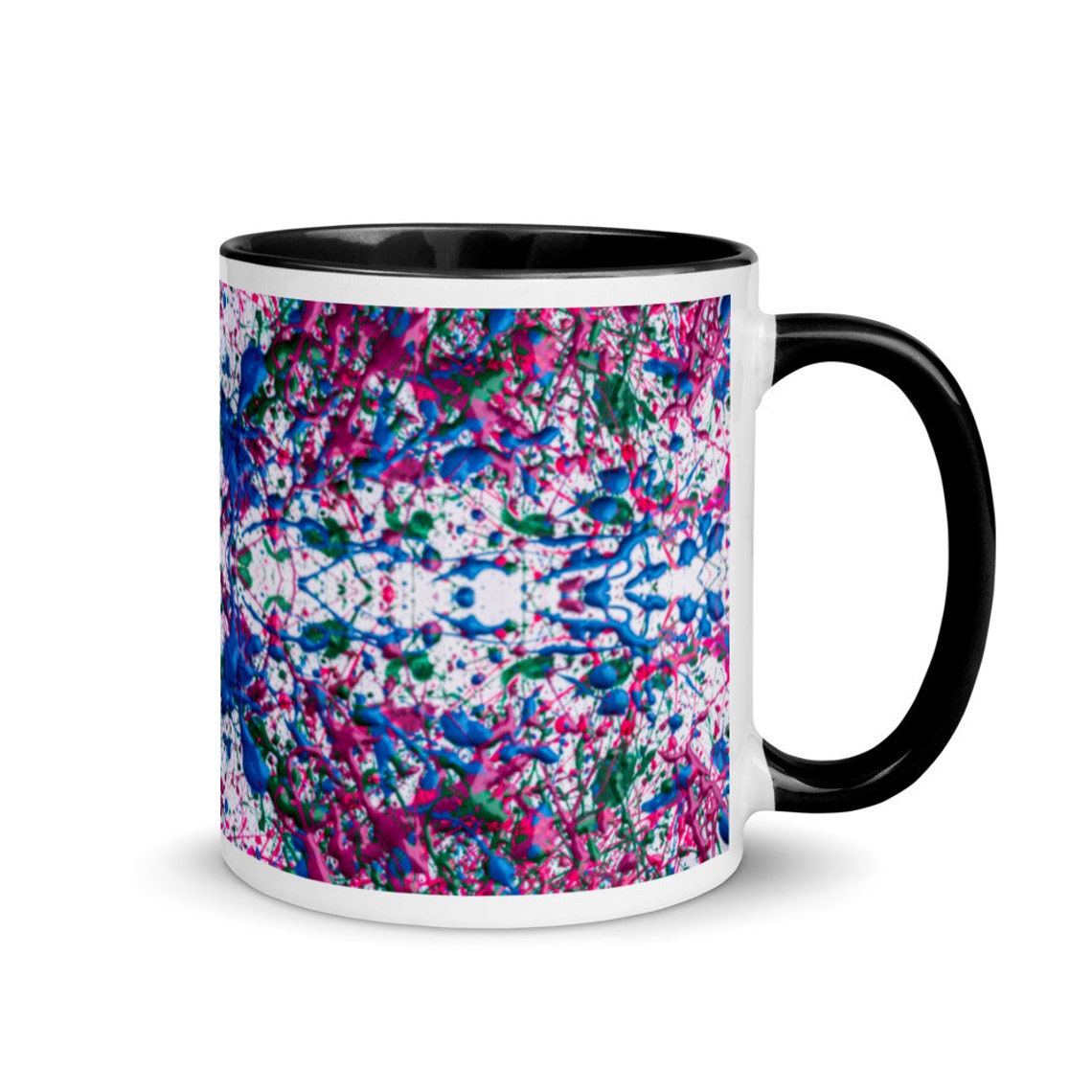 Paint Splatter Design Coffee Mug with Color Inside Messy Art Etsy