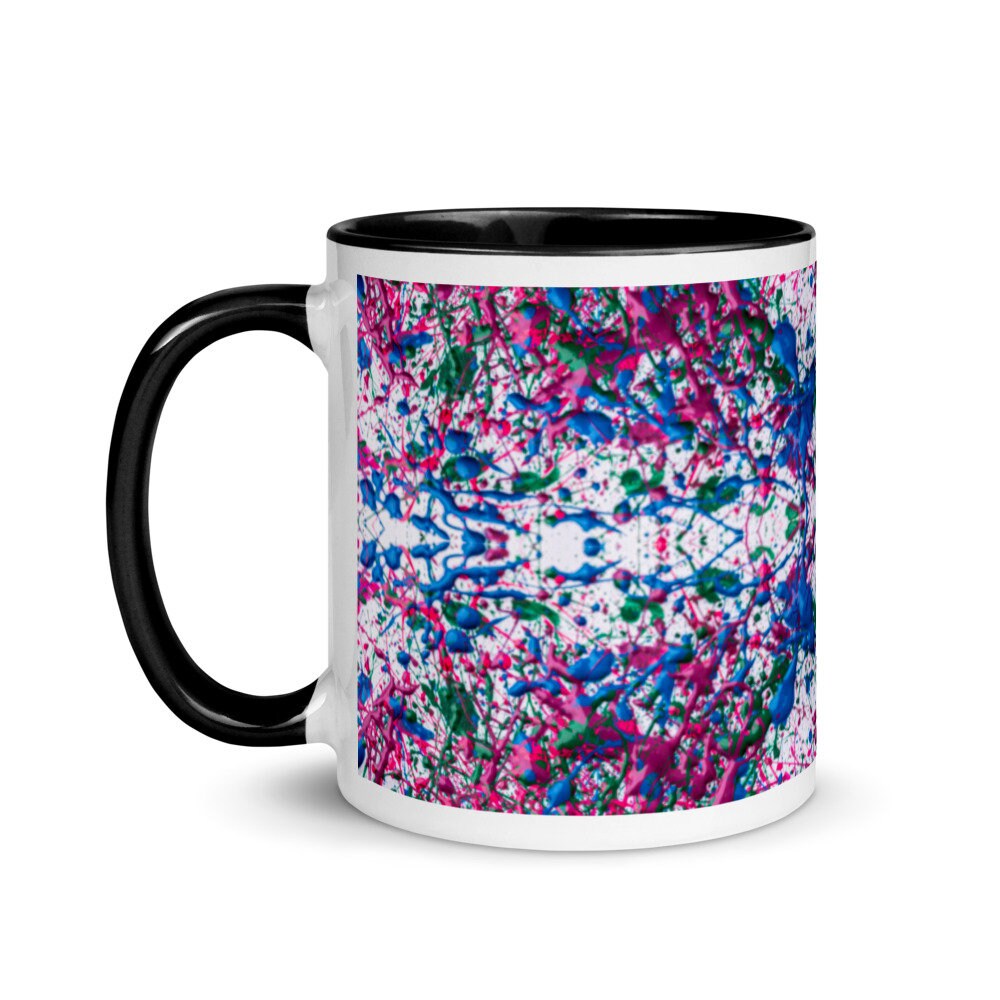 Paint Splatter Design Coffee Mug with Color Inside Messy Art Etsy