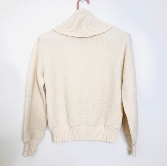 Vintage Cream Cowl Neck Sweater - image 3