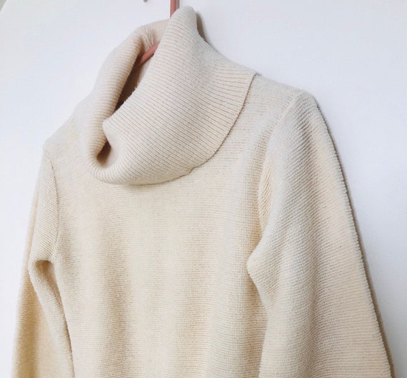 Vintage Cream Cowl Neck Sweater - image 1