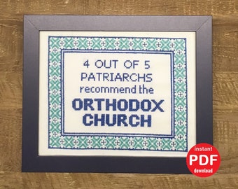 PATRÓN DE PUNTO DE CRUZ: 4 de 5 patriarcas recomiendan la Iglesia Ortodoxa