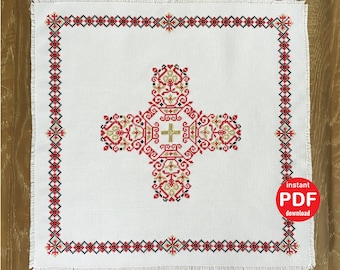 PATRÓN DE PUNTO DE CRUZ: La Cruz Celestial Santísima Trinidad Ángeles Querubines Serafines Cristiano Ortodoxo Jesús Pascua Pascha Canasta de Navidad Regalo
