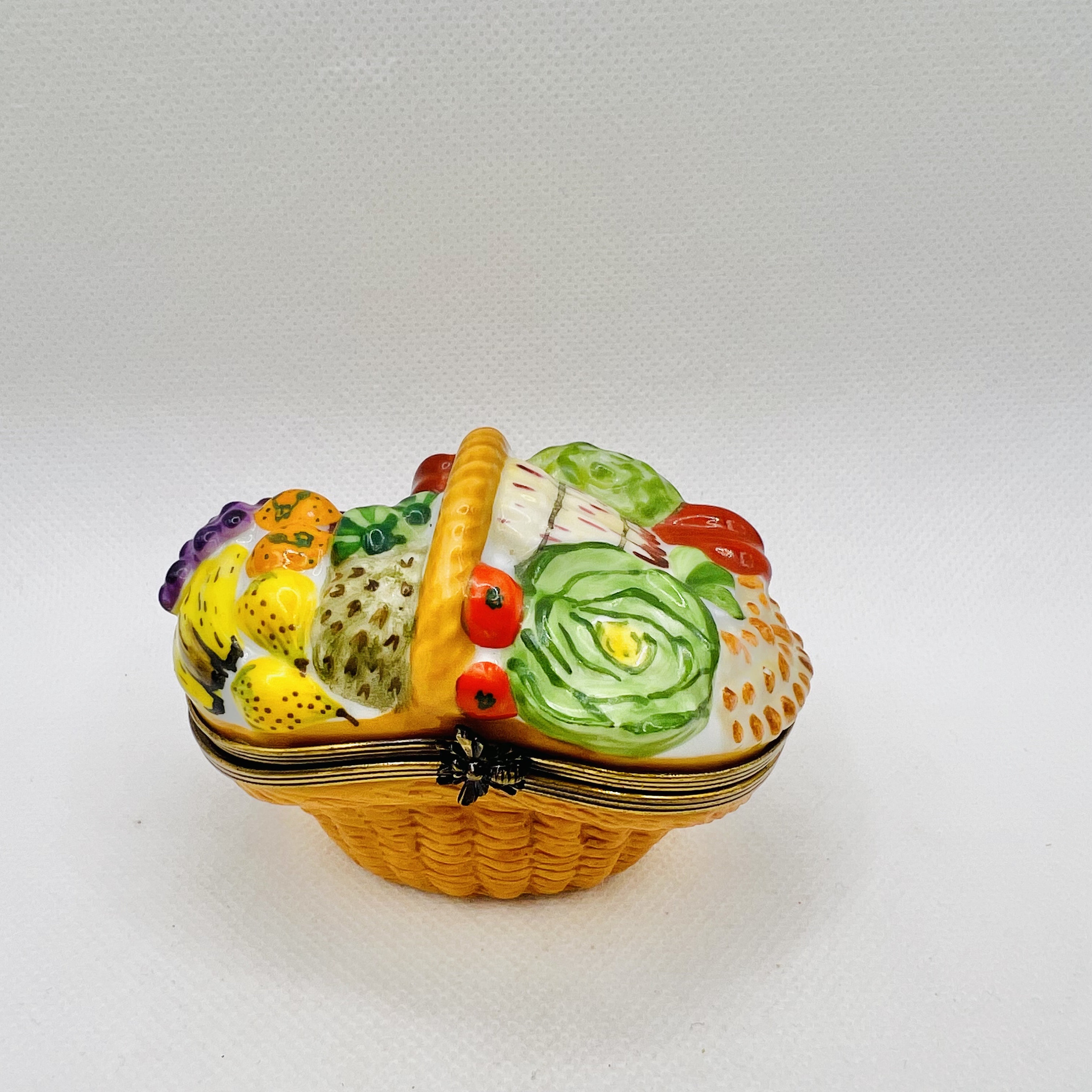 Fruit and Vegetable Basket ~ Chamart ~ Limoges Trinket Box ~ Peint