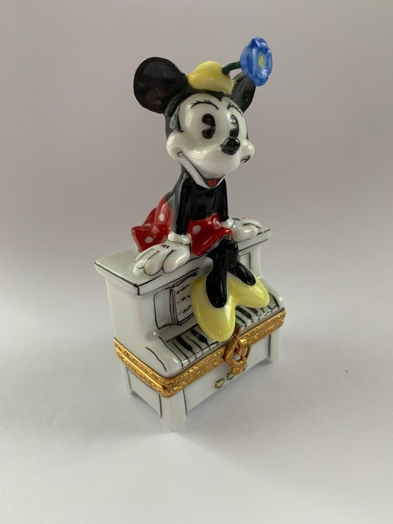 Minnie Mouse on Piano ~ Limoges Trinket Box ~ Peint Main (hand