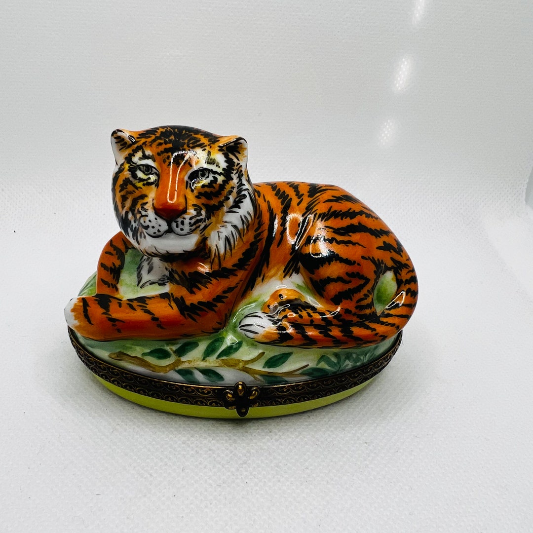 Most Stunning BENGAL TIGER Limoges Trinket Box Peint Main France Etsy