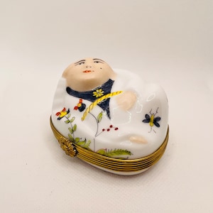 Ultra Rare Famous BUDDHA ~ ROCHARD From the Limoges Book Cover ~ Limoges Porcelain Trinket Box ~ Peint main (Hand-painted) in Limoges France