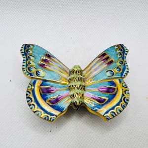 Stunning BUTTERFLY ~ Limoges Trinket Box ~ Chamart ~ Peint main (Hand-painted) in Limoges, France ~ Rare
