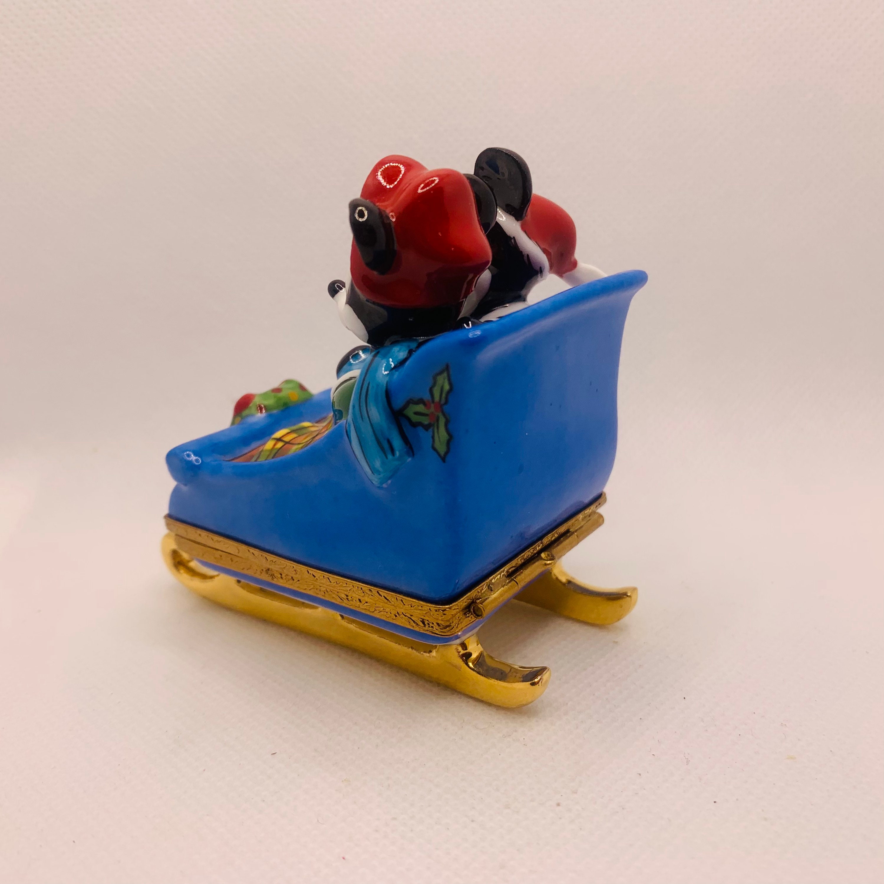 Stunning Mickey and Minnie Mouse on Sleigh ~ ARTORIA ~ Limoges