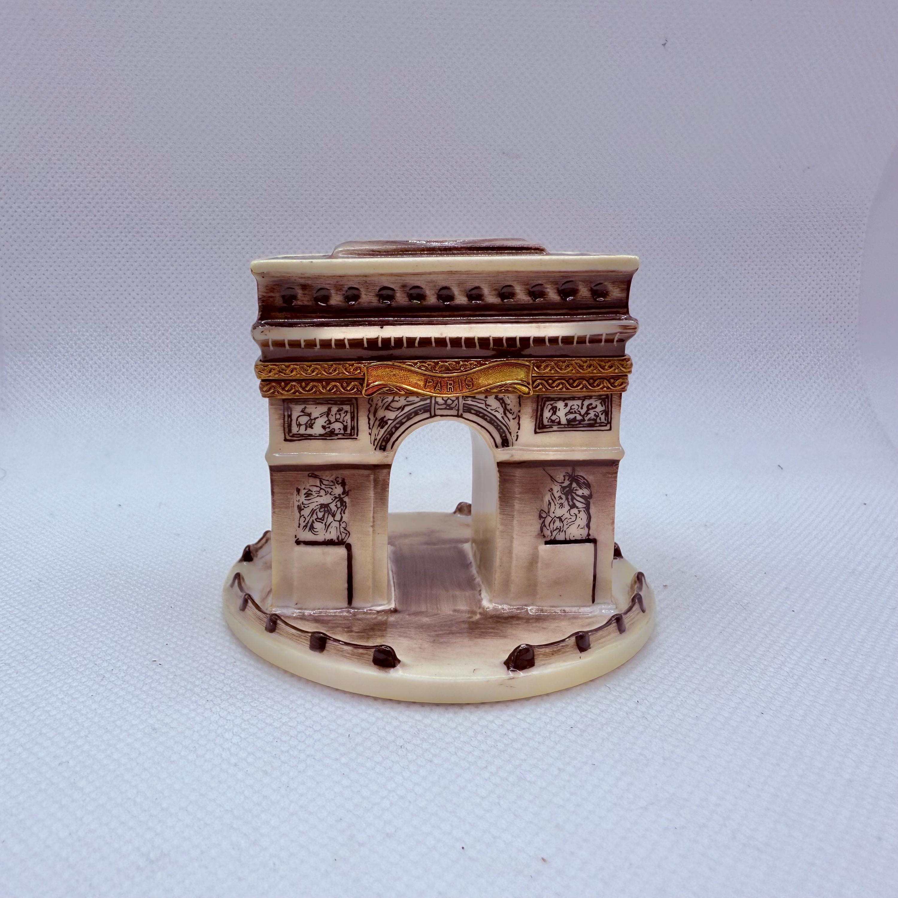Atemberaubendster Triumphbogen ~ Limoges Trinket Box ~ Parry Vieille (PV) ~ Peint main (handbemalt) in Limoges, Frankreich ~ Pariser Wahrzeichen