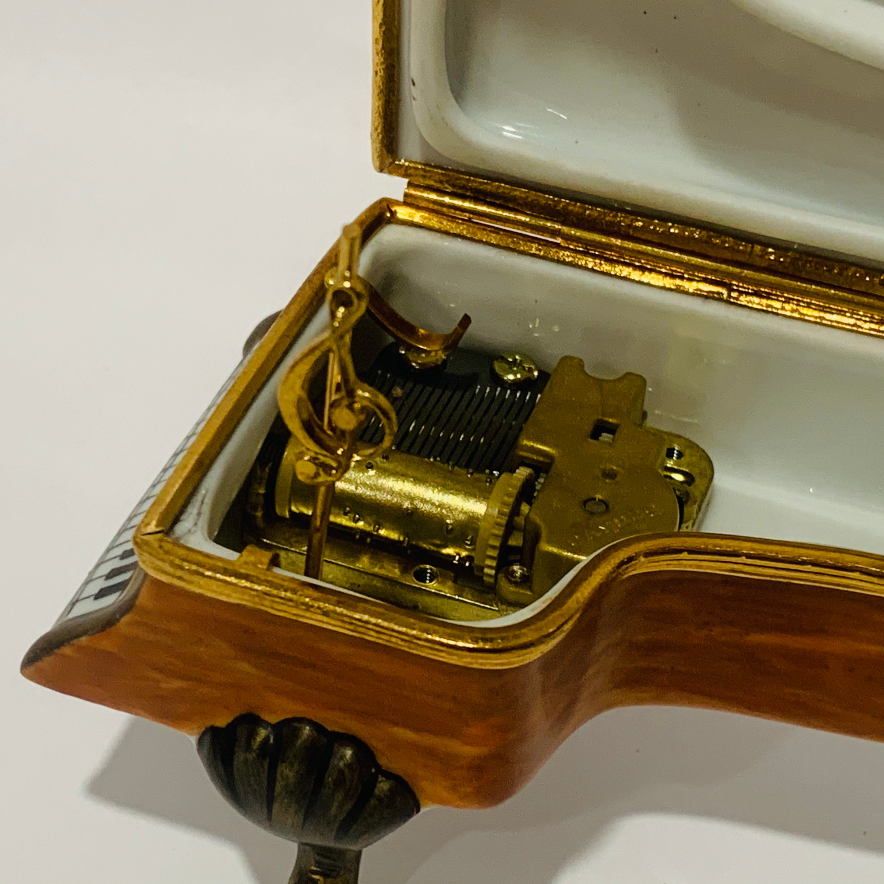 PIANO w/ MUSIC BOX Inside Artoria Limoges Trinket Box Etsy