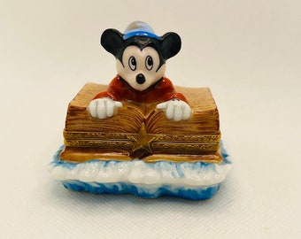 Topolino Stregone FANTASIA ~ Edizione limitata (n. 47 di 200) ~ ARTORIA ~ Portagioie Limoges ~ Dipinto a mano in Francia