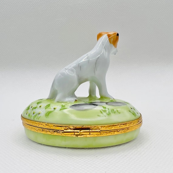 MOST FABULOUS Jack Russell Terrier ~ ARTORIA ~ Limoges Trinket Box