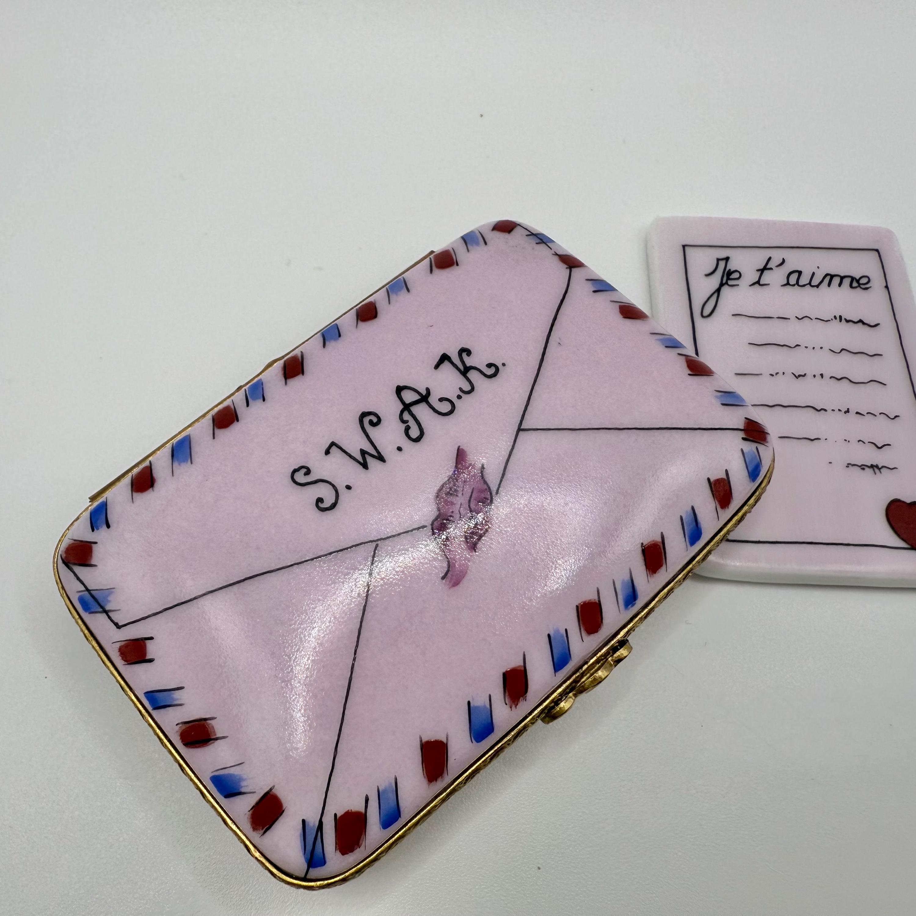 FABULOUS Love Letter in a S.W.A.K Envelope ~ ROCHARD ~ Limoges Box