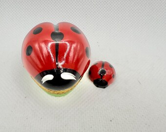 愛らしいてんとう虫と赤ちゃんてんとう虫〜ロシャール〜リモージュ