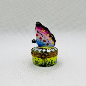 Gorgeous BUTTERFLY ~ ROCHARD ~ Limoges Box ~ Peint main (Hand Painted) in Limgoes France ~ Garden Nature Lover