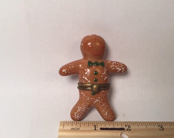 Fabulous GINGERBREAD MAN ~ Limoges Trinket Box ~ Peint main (Hand-painted) in  Limoges, France ~ Christmas