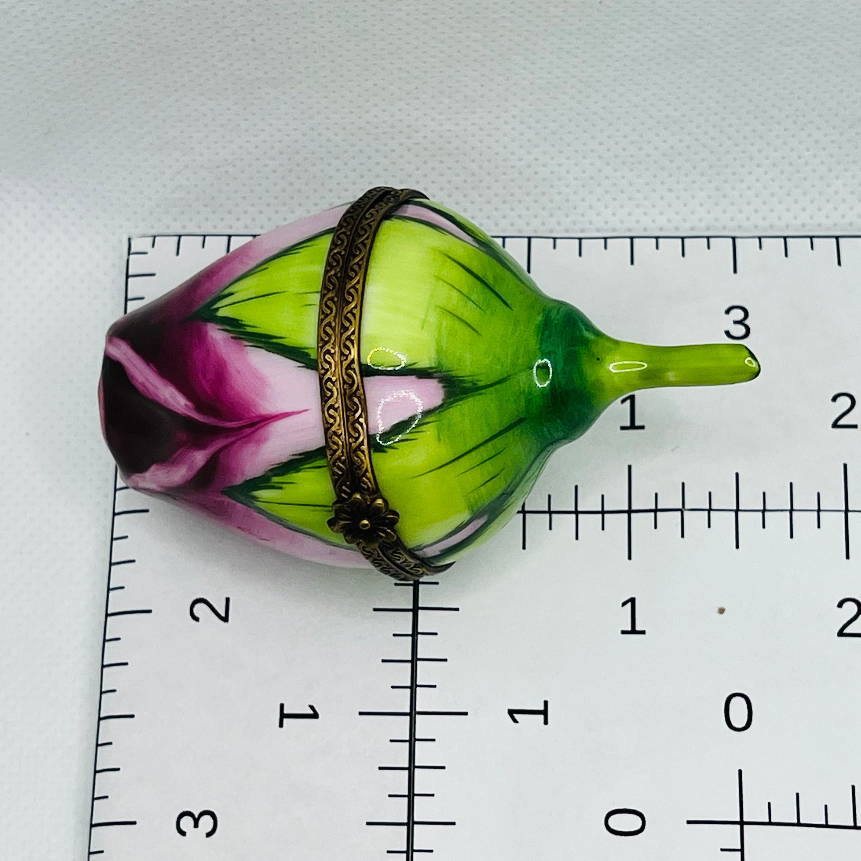 Beautiful ROSE BUD ~ ROCHARD ~ Limoges Box ~ Peint Main ~ France