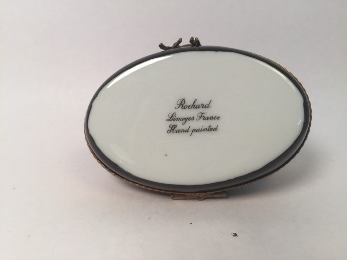 Fantastic TIGER Limoges Trinket Box Rochard Peint Main Etsy