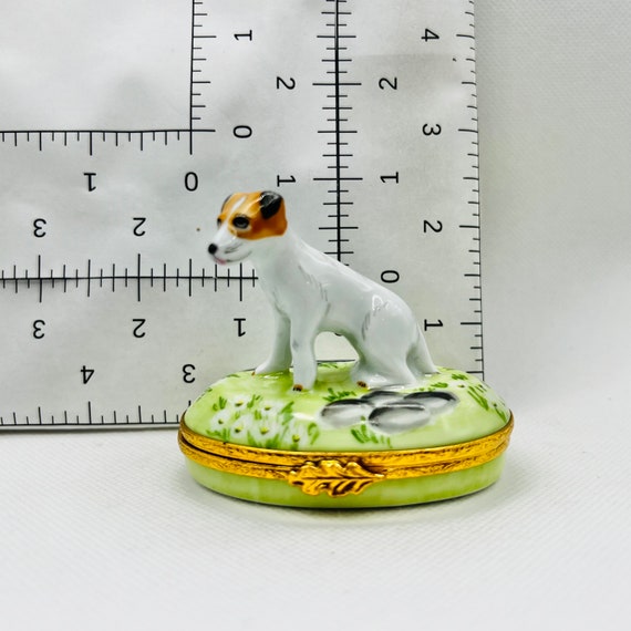 MOST FABULOUS Jack Russell Terrier ~ ARTORIA ~ Limoges Trinket Box