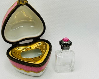 ヴィンテージ リモージュ 磁器 手描き 香水瓶 ボックス; リモージュ