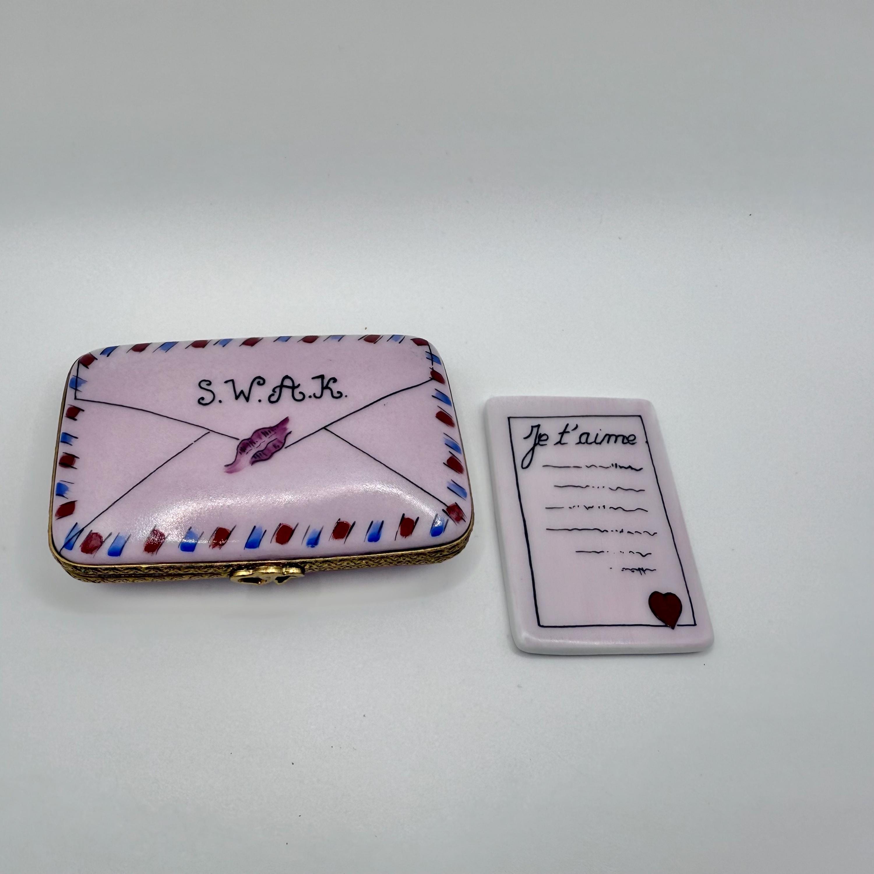 FABULOUS Love Letter in a S.W.A.K Envelope ~ ROCHARD ~ Limoges Box