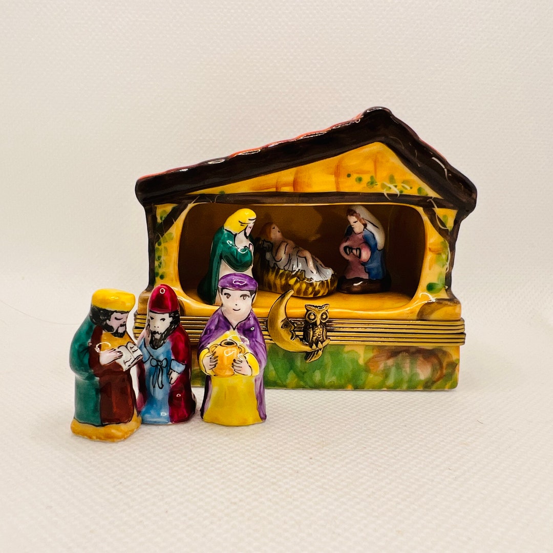 Ultra Rare NATIVITY SCENE Limoges Trinket Box Peint Main Etsy