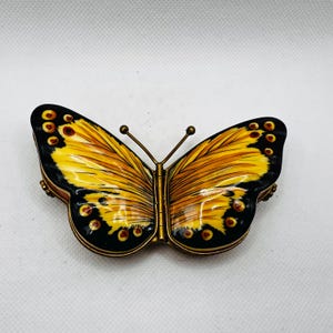 Gorgeous MONARCH BUTTERFLY ~ Double-Hinged ~ Limoges Trinket Box ~ Parry Vieille (PV) ~ Peint main (Hand-painted) in Limoges, France