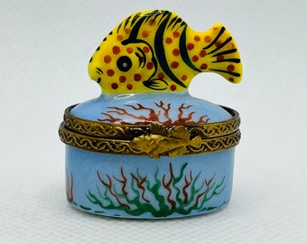 Boîte à bijoux Émaillée Limoges signée Paul.Rairat Verre/Acier - Vendu