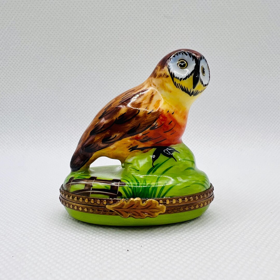 Stunning Owl ~ GUY VIEILLE ~ Limoges Trinket Box ~ Guy Vieille (GV