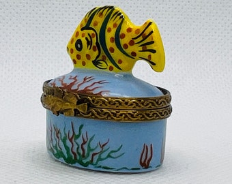 リモージュボックス　フィッシュバスケット　魚　フランス製　ケース　ヴィンテージ リモージュボックス フィッシュバスケット 魚 フランス製 ケース