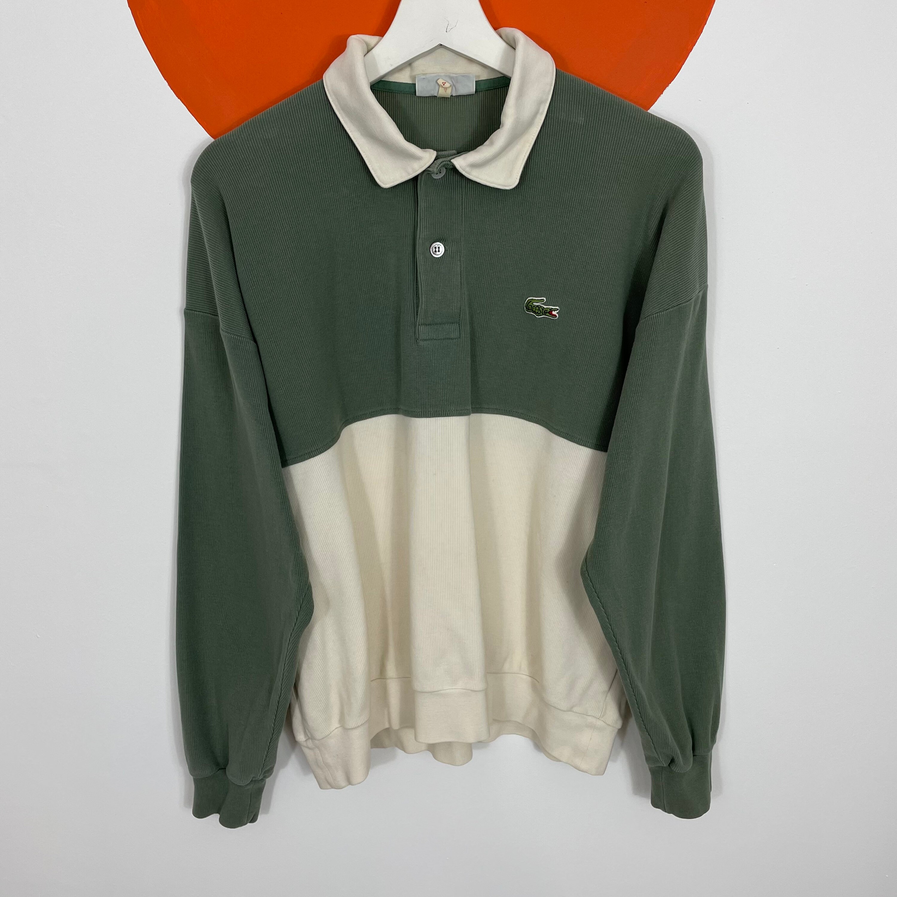 Men's Vintage Lacoste Long Sleeve Polo Shirt Top Cream | Etsy