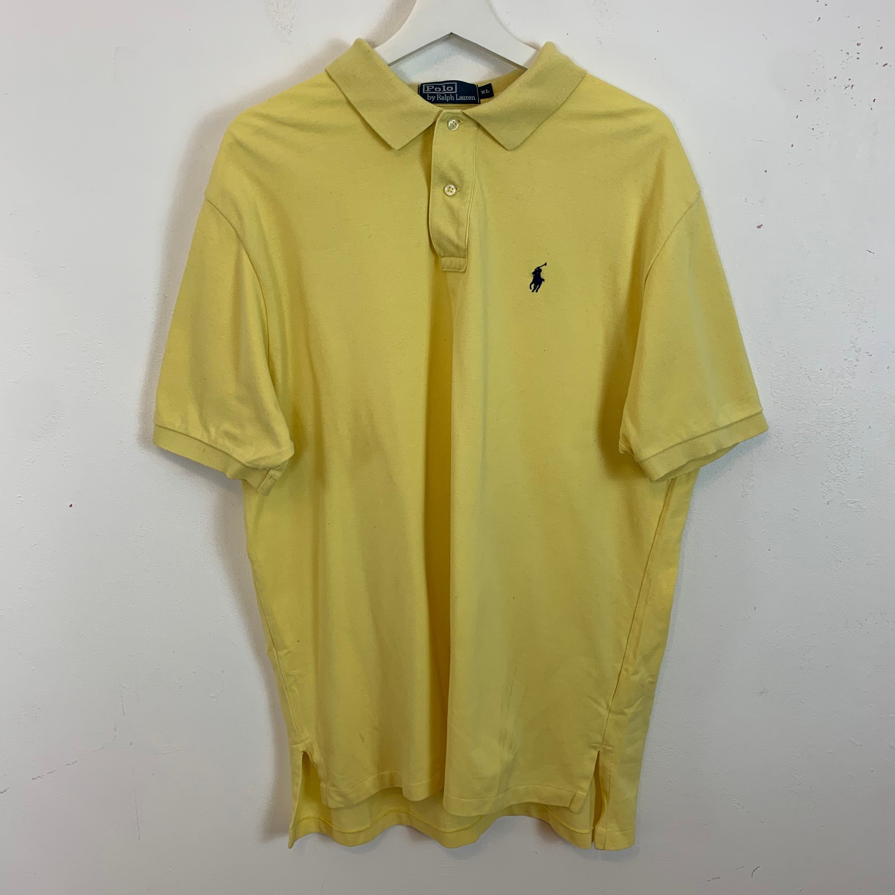 Image of Men's Polo Ralph Lauren Short Sleeve Shirt Top Tee Yellow Uk Size Xl