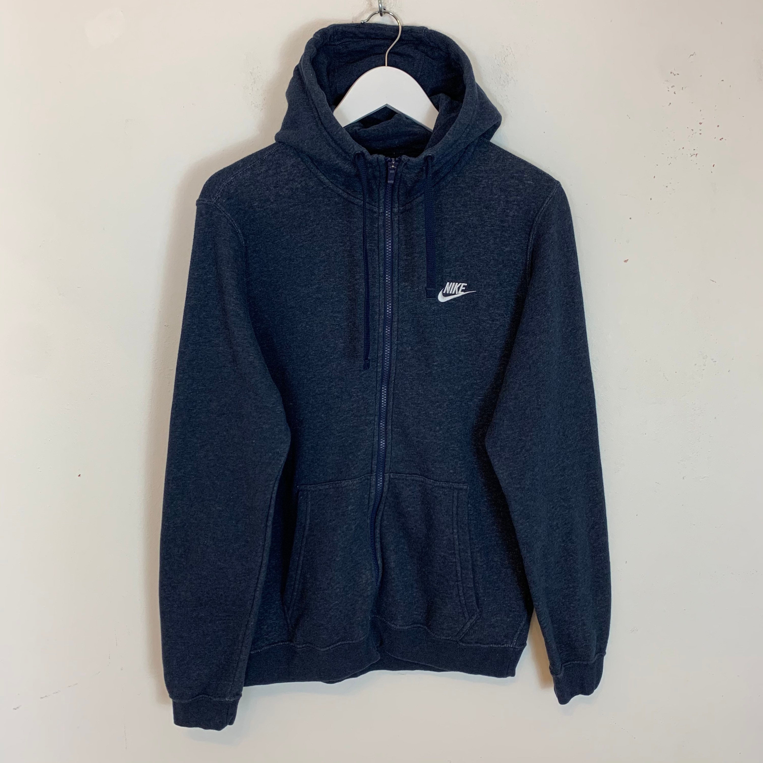 Image of Mens Nike Full-Zip Zip Hoodie Hooded Jacket Sweatshirt Top Blue Uk Size M Medium