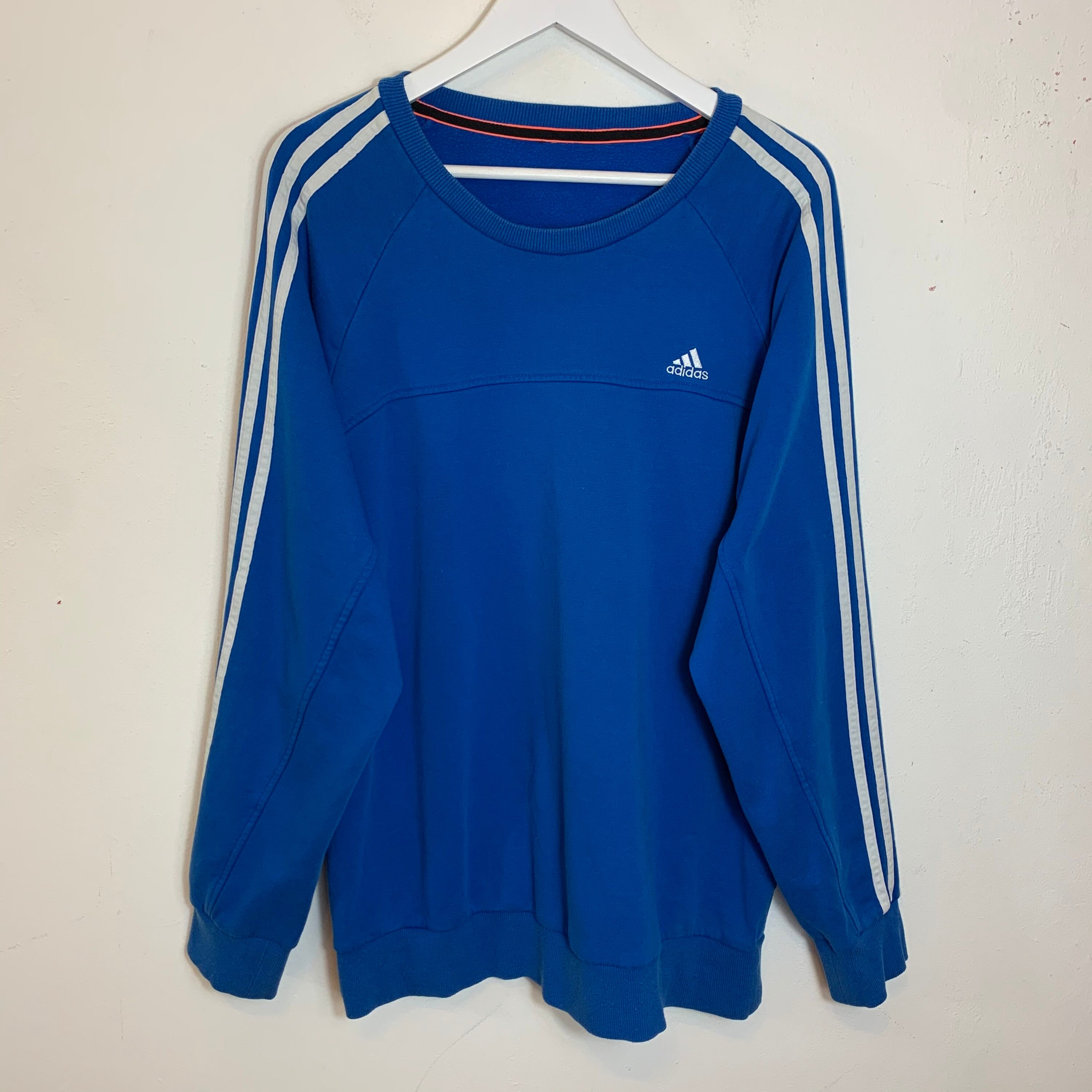 Image of Men's Vintage Adidas Crew Neck Sweatshirt Sweater Jumper Top Blue Uk Size Xl