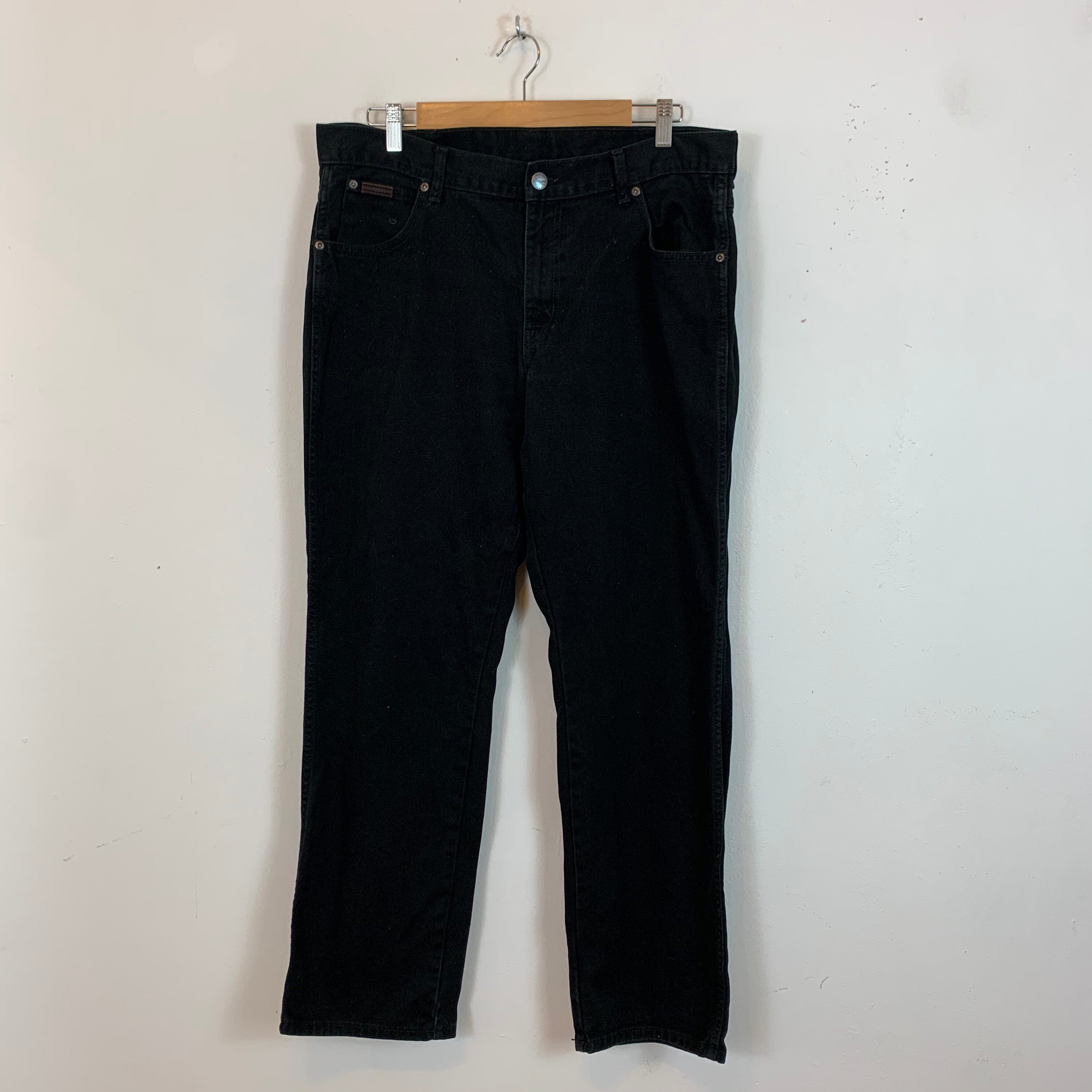 Image of Black Wrangler Texas Denim Jeans Pants Trousers 36" Waist, 30" Inside Leg