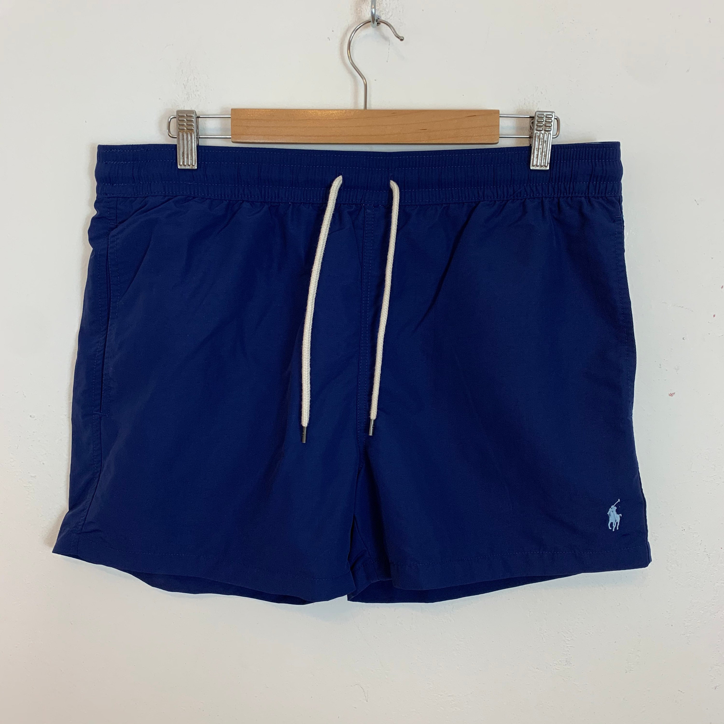 Image of Men's Polo Ralph Lauren Slim Fit Swim Shorts Swimming Trunks Blue Uk Size Xl
