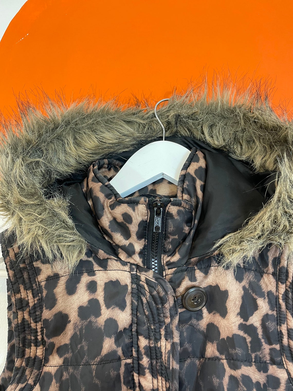 Hooded Leopard Print Gilet Vest Body Warmer coat Jacket Animal | Etsy