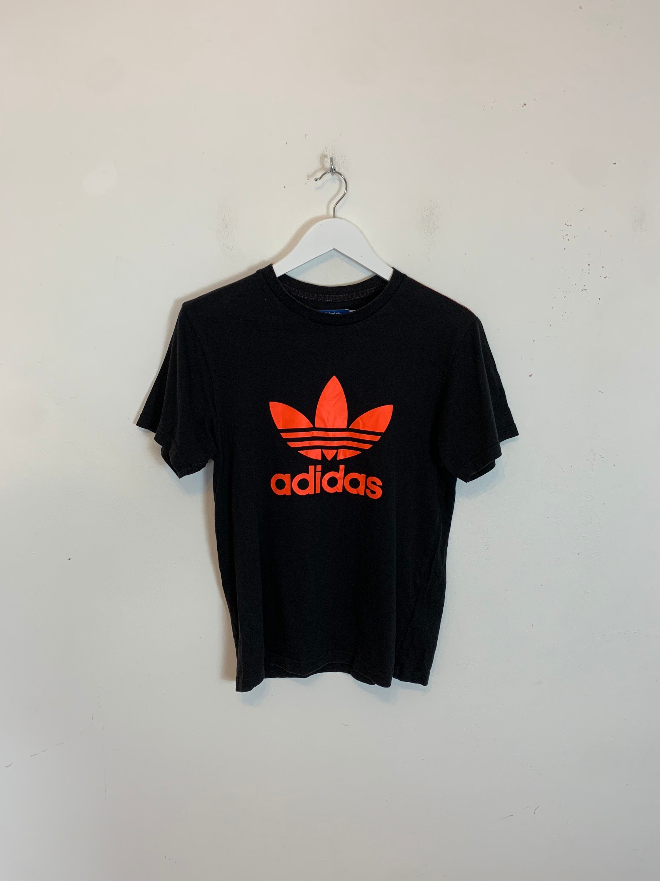 Image of Mens Vintage Adidas Originals Crew Short Sleeve T-Shirt Tee Top Black Uk S Small