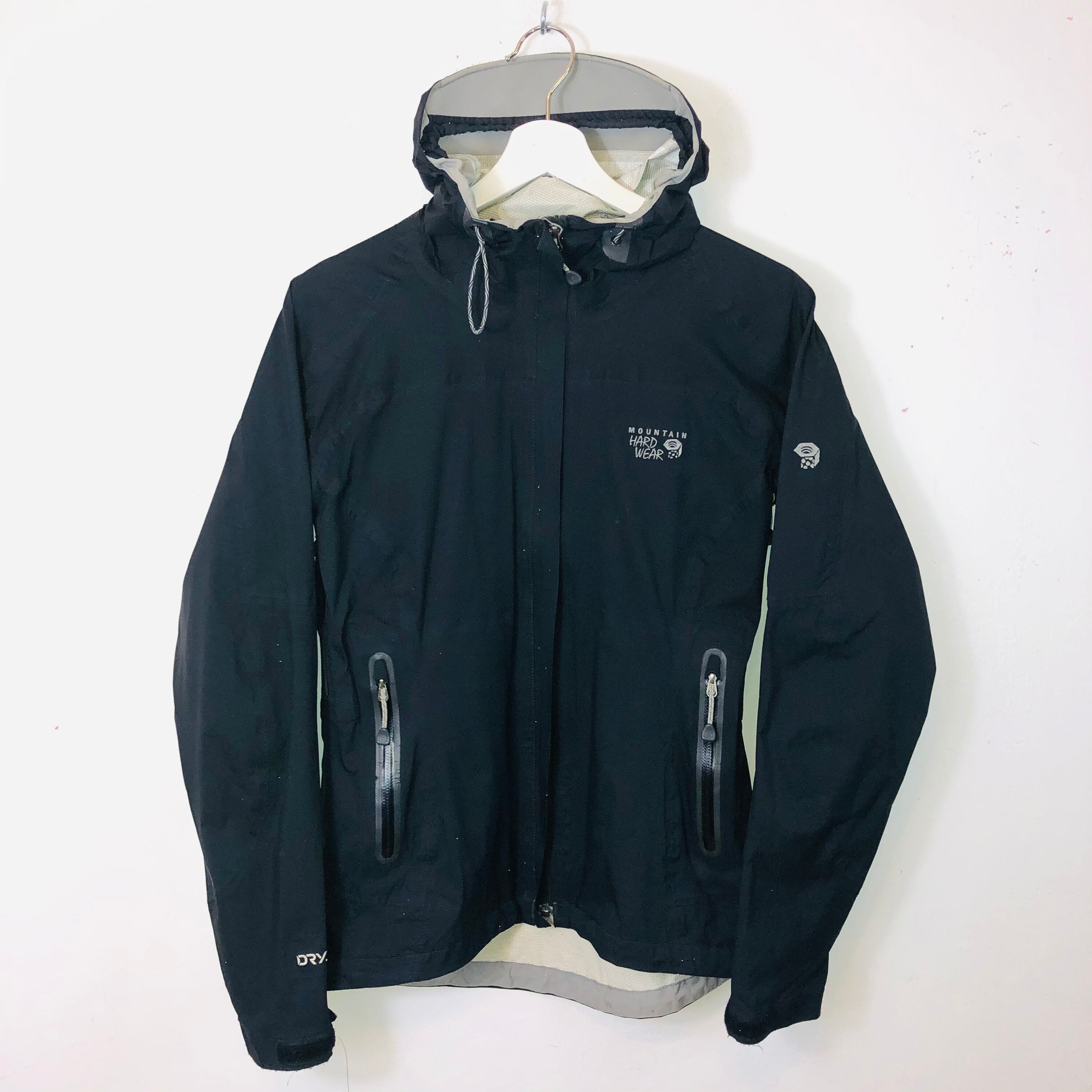 Image of Mountain Hardwear Hooded Raincoat Jacket Coat Windbreaker Black Uk Size