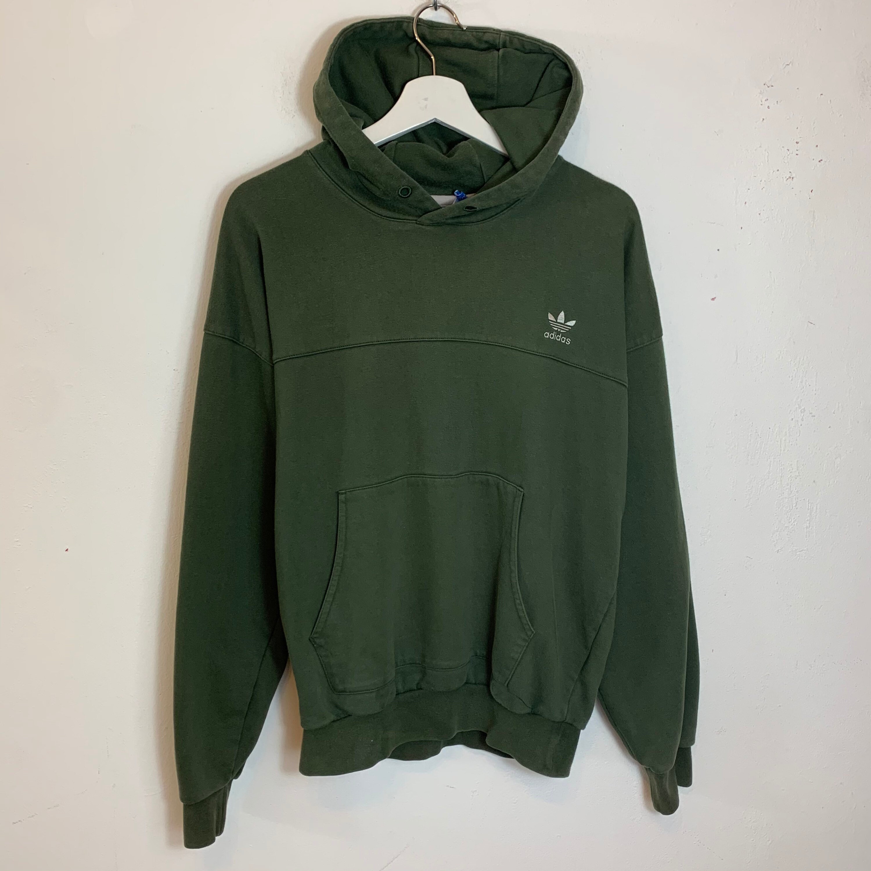 Image of Mens Adidas Originals Pullover Hoodie Sweatshirt Sweater Khaki Green Uk M Medium