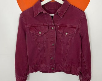 burgundy trucker jacket