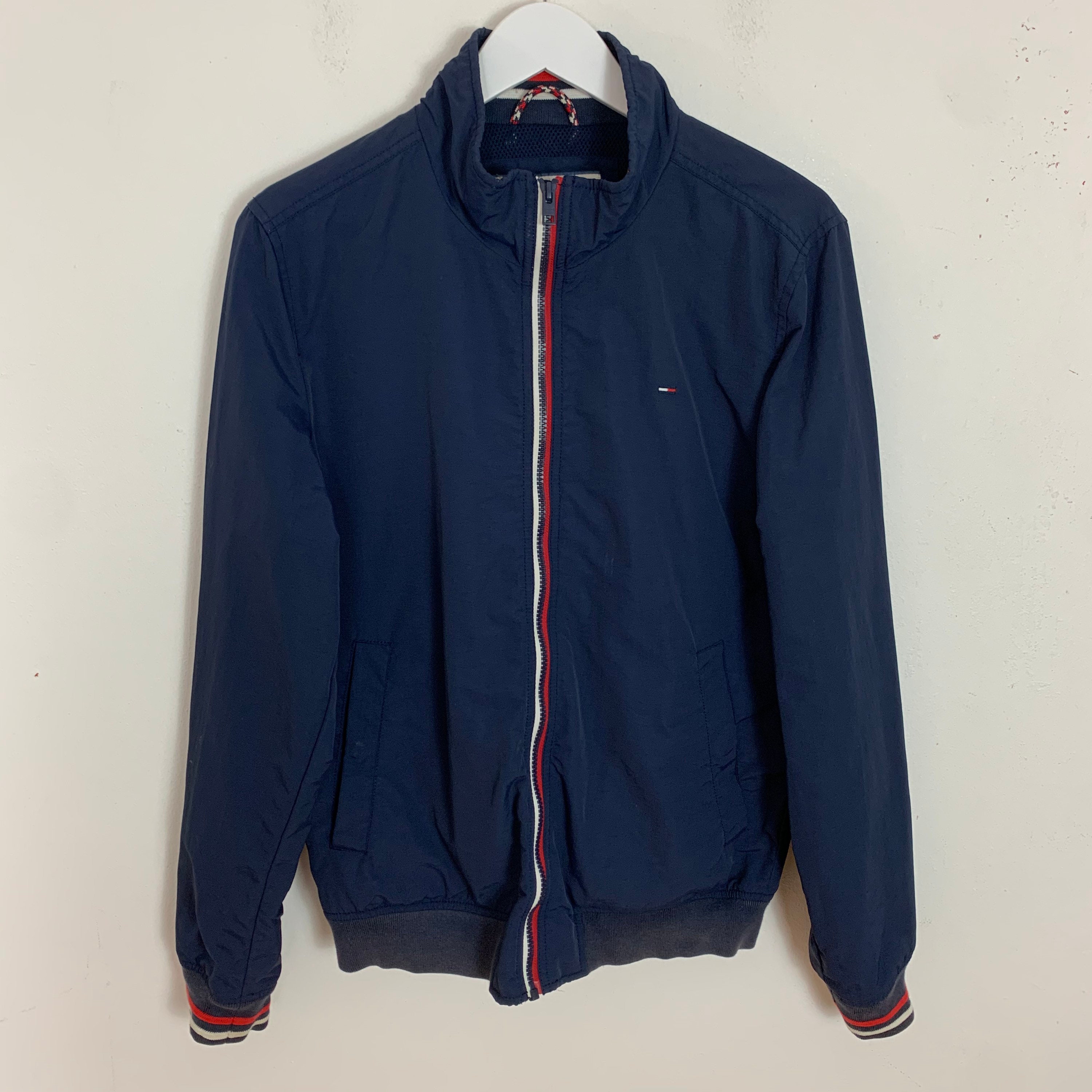 Image of Men's Tommy Hilfiger Soft-Shell Windbreaker Jacket Navy Blue Uk Size M Medium