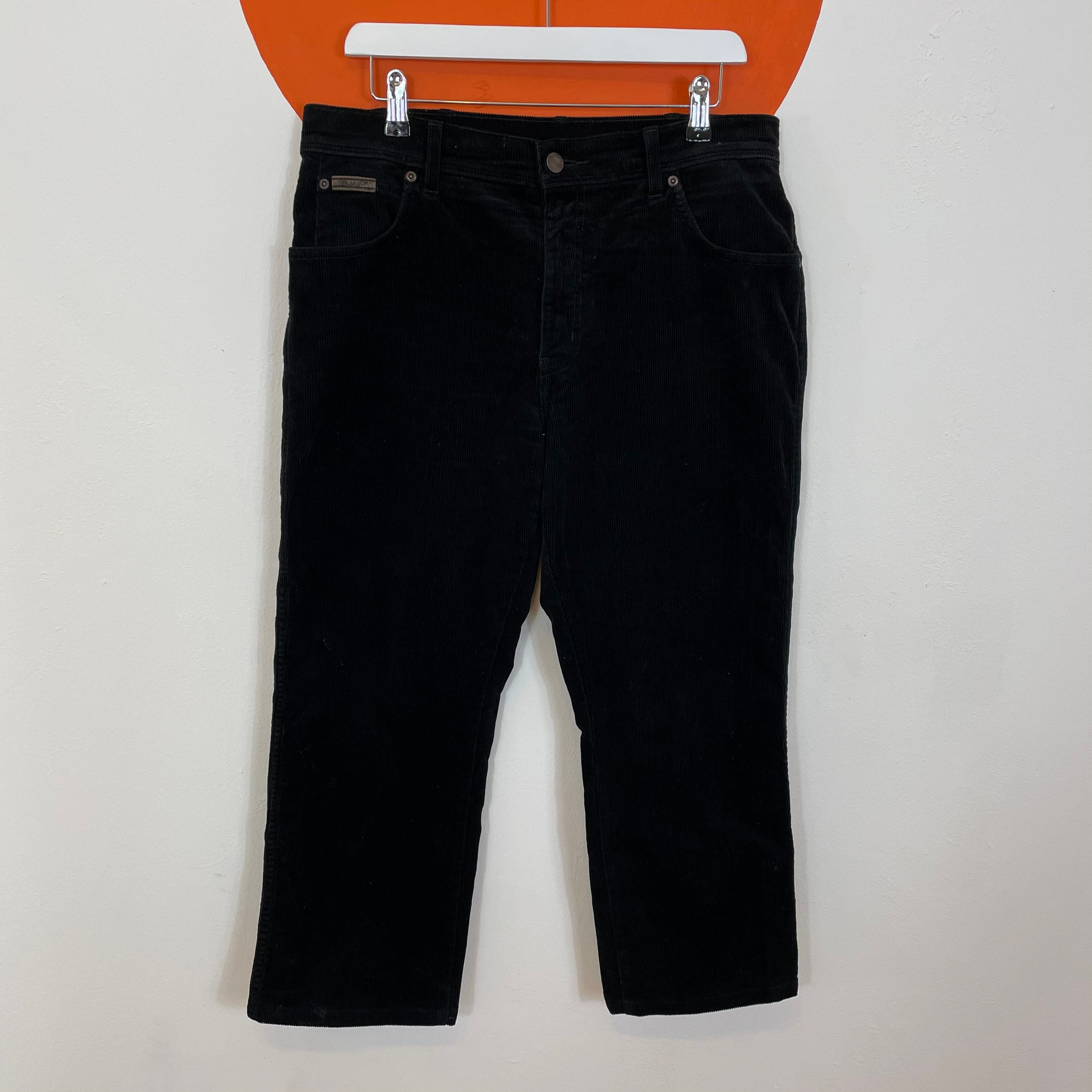 Men's Wrangler Texas Stretch Corduroy Trousers Jeans Black | Etsy