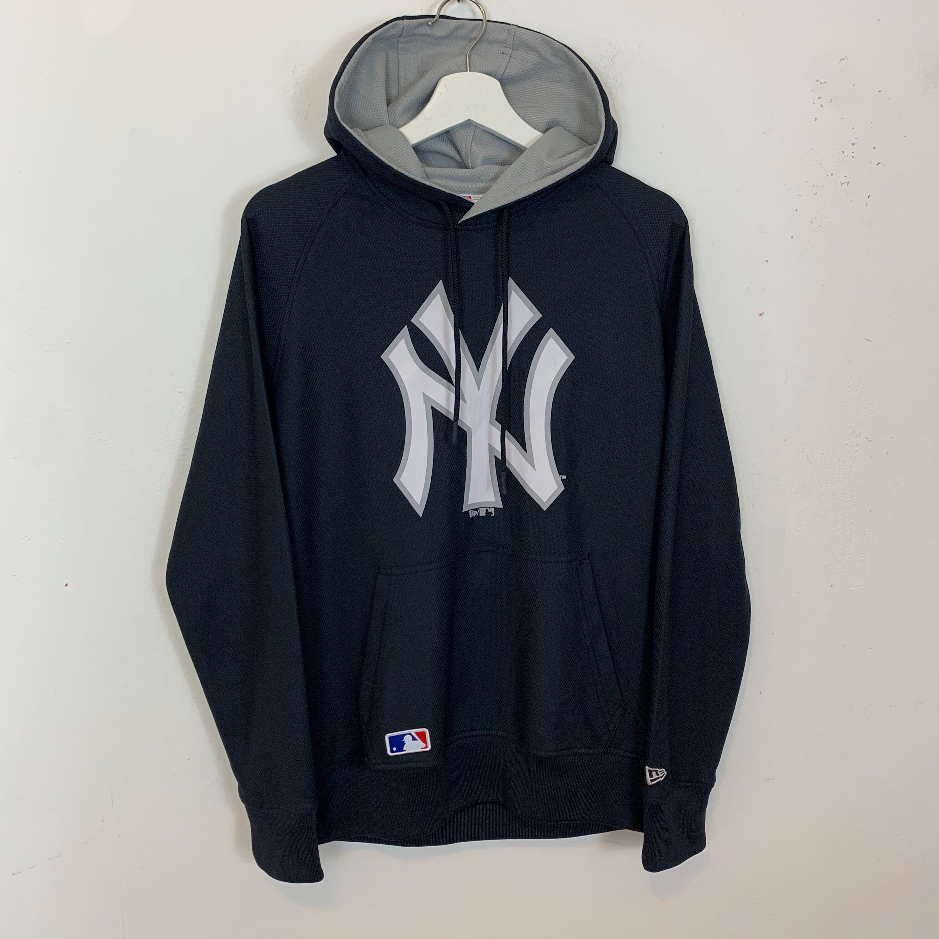 Image of Men's New Era York Yankees Pullover Hoodie Hooded Sweatshirt Top Grey Uk Size M Medium