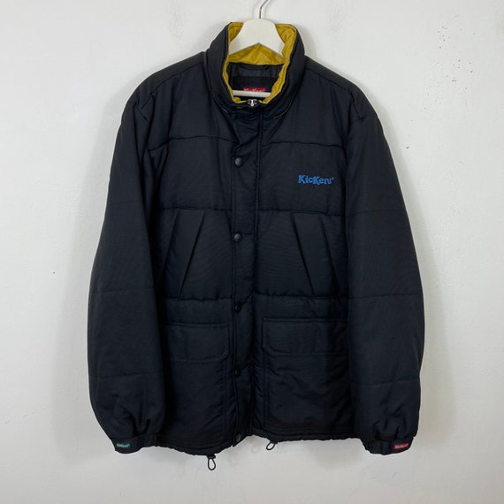 Men's Vintage Kickers Padded Puffer Jacket Coat Bl