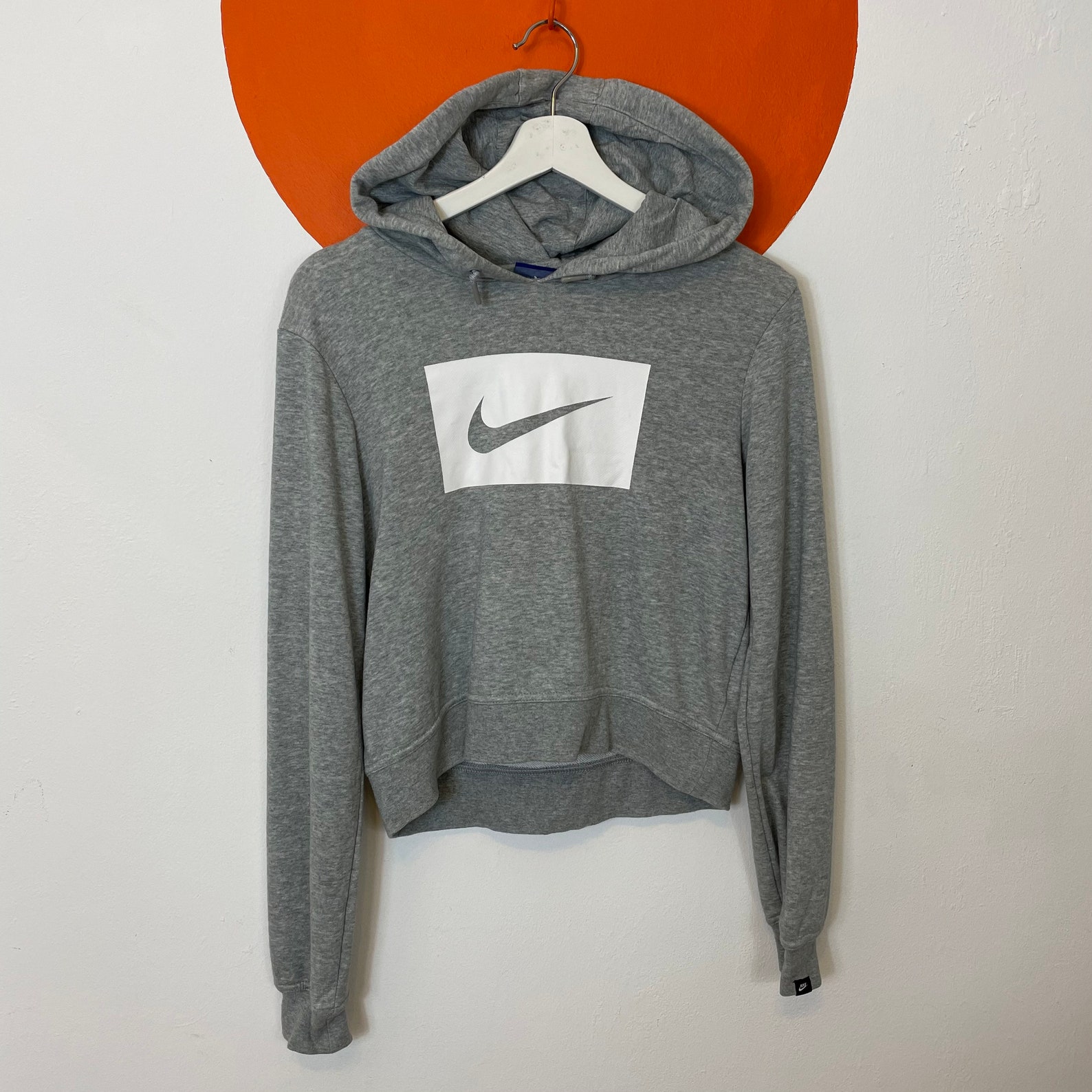 Women's Nike Cropped Hoodie Sweater Sweatshirt Top Grey UK | Etsy