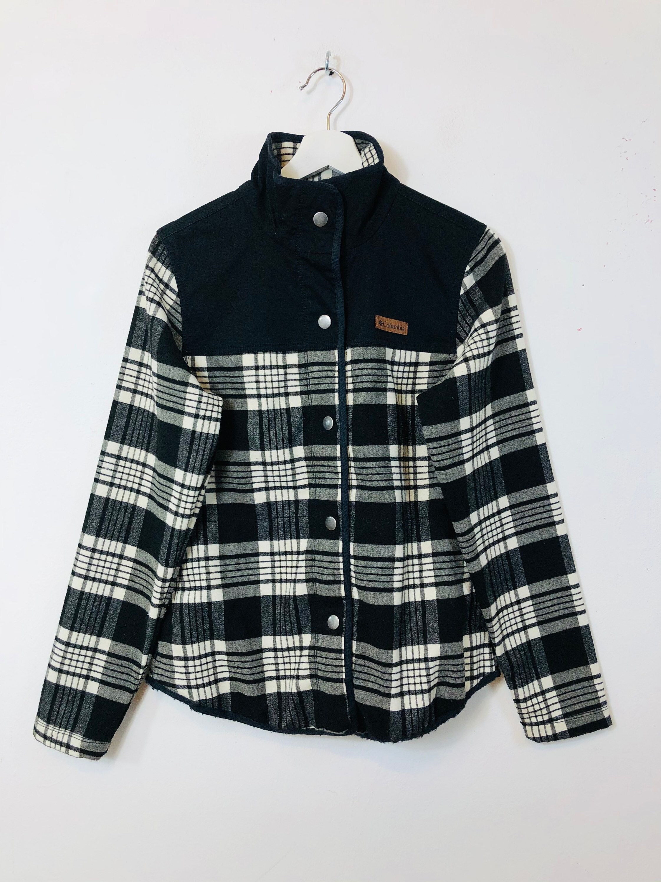 Image of Men's Columbia Checked Lumber Shirt Jacket Coat Top Grey Black Uk Size S Small