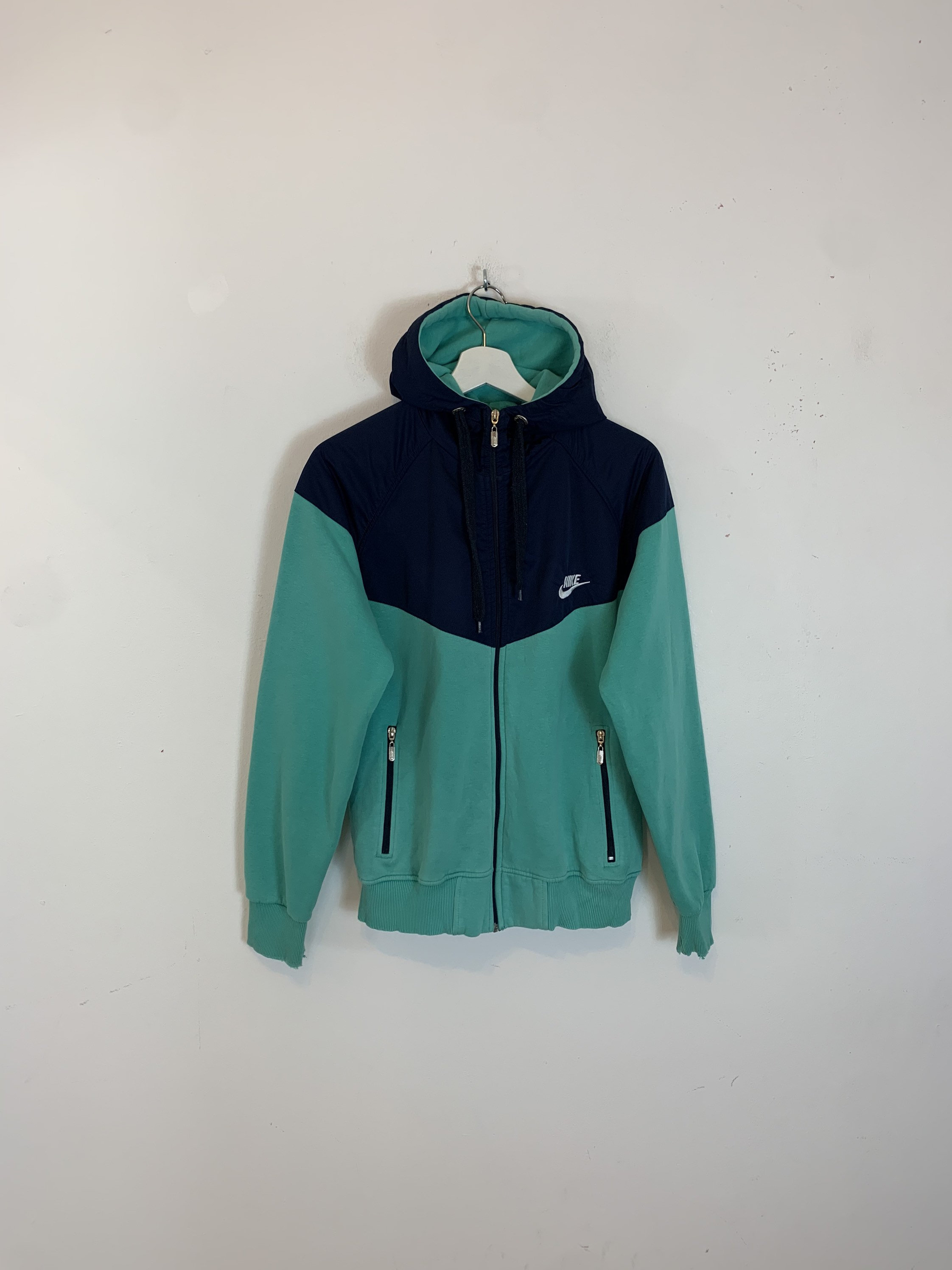 Image of Mens Vintage 90S Full-Zip Zip Hoodie Jacket Sweatshirt Top Mint Green Uk S Small