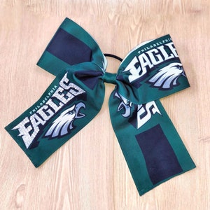 Swarovski Rhinestone Philadelphia Eagles Football Hair Bow